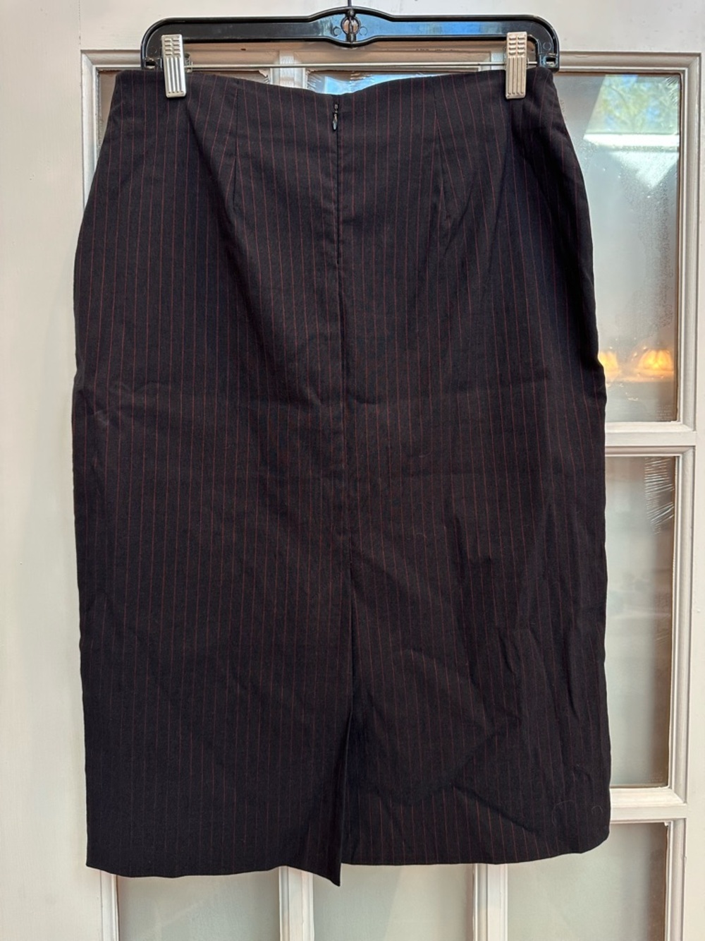 Vintage Betsey Johnson Y2K Retro Pinup Rockabilly Pinstripe Pencil Skirt Size M - Picture 3 of 10